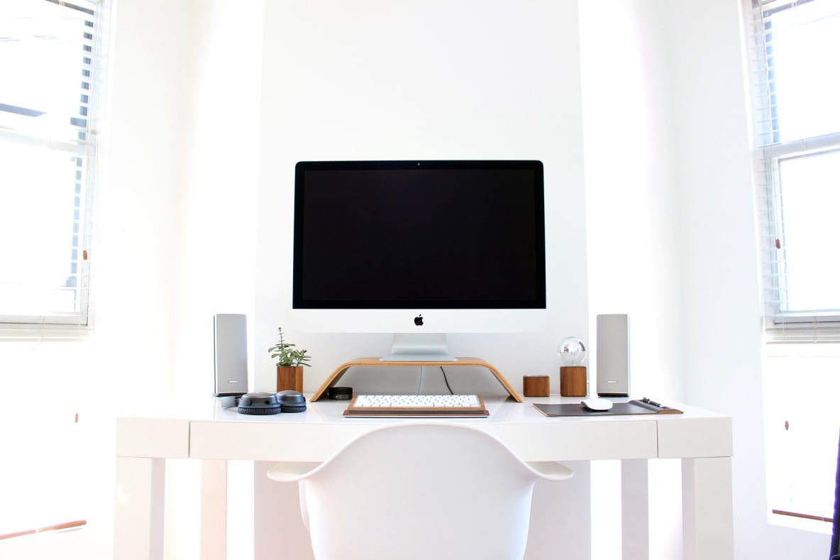 iMac on a table